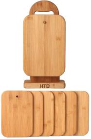 img 4 attached to 6-Piece Bamboo Cutting Board Set with Stand Holder - Ideal for Chopping Cheese, Sandwiches, and Fruits