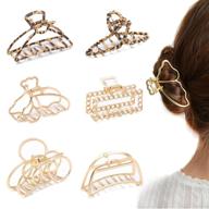 💇 6 pack non-slip metal hair jaw clamp clips - tsful claw hair clips for medium to fine hair, women's hair accessories logo