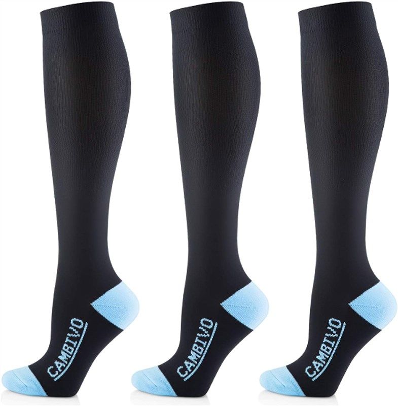 🧦 CAMBIVO Compression Socks 3 Pairs for Women and Men, High…