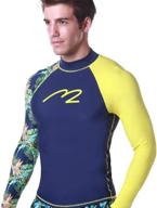 🌞 mz garment rash guard men: ultimate uv sun protection with upf 50+, long sleeve crew sun shirt for surfing & skins comfort logo