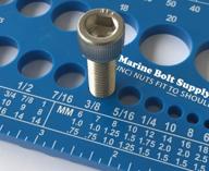 marine bolt supply nut, bolt & screw gauge: comprehensive standard & metric coarse & fine diameter, length & thread pitch assessment tool (blue) логотип