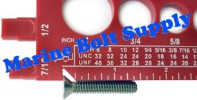 img 1 attached to Marine Bolt Supply Nut, Bolt & Screw Gauge: Comprehensive Standard & Metric Coarse & Fine Diameter, Length & Thread Pitch Assessment Tool (Blue)