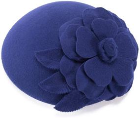 img 3 attached to 🌸 Lawliet Flower Dress Fascinator Wool Pillbox Hat for Womens Party Wedding A083