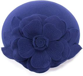 img 2 attached to 🌸 Lawliet Flower Dress Fascinator Wool Pillbox Hat for Womens Party Wedding A083