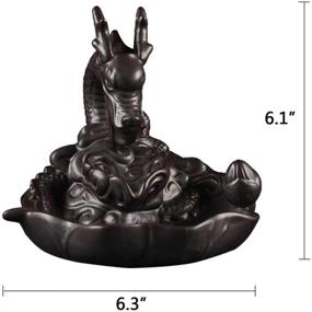 img 3 attached to 🐉 Handmade Dragon Backflow Incense Burner with 10 Pcs Incense Cones - Unique Ceramic Home Decor Holder - 16x15.5cm