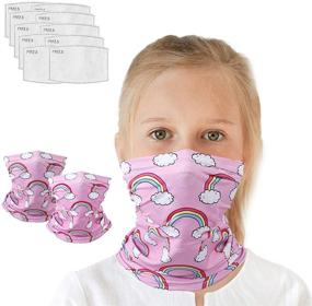 img 4 attached to 2-Pack Neck Gaiter Face Cover with Filters, Ideal for Outdoor Activities, Durable Washable & Reusable