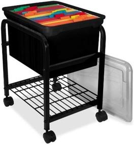 img 1 attached to 🗄️ Innovative Storage Design Hanging File Cart with Transparent Lid, 15-5/8 x 18 x 25-5/8-Inch, Black