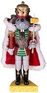 🐭 clever creations 14-inch traditional wooden nutcracker mouse king: festive christmas decor for shelves and tables логотип