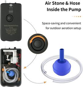 img 3 attached to 🐠 Uniclife Battery-Operated Aquarium Air Pump with Air Stone and Airline Tubing - Portable Outdoor Fishing Oxygen Pump