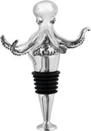 octopus wine bottle stopper - twine: preserve wine freshness, standard size, metal with rubber seal, silver finish, 1 piece set логотип