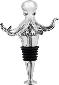 img 4 attached to Octopus Wine Bottle Stopper - Twine: Preserve Wine Freshness, Standard Size, Metal with Rubber Seal, Silver Finish, 1 Piece Set