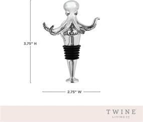 img 3 attached to Octopus Wine Bottle Stopper - Twine: Preserve Wine Freshness, Standard Size, Metal with Rubber Seal, Silver Finish, 1 Piece Set