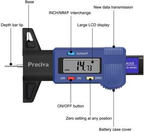 img 3 attached to Точный и удобный измеритель глубины протектора шин Preciva 📏 с большим ЖК-экраном для автомобилей, грузовиков и внедорожников