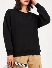 img 2 attached to Yeokou Womens Pullover Sweatshirt Drawstring（Black S） Outdoor Recreation
