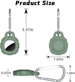 img 2 attached to 🔑🏷 Держатель для AirTag от d oeboe с карабином и защитной пленкой для экрана – защитный силиконовый чехол для трекера Apple Airtag, аксессуар на петле для ключей для GPS Airtags в черном и зеленом цвете