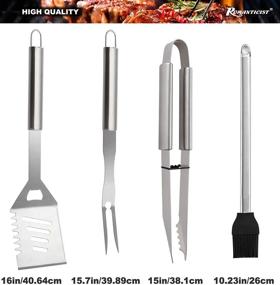 img 3 attached to 🔥 Ultimate BBQ Grill Accessories Set with Thermometer & 2 Grill Mats - Complete Stainless Steel Barbecue Tool Kit in Case - Perfect BBQ Gift for Birthdays & Outdoor Cooking