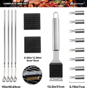 img 2 attached to 🔥 Ultimate BBQ Grill Accessories Set with Thermometer & 2 Grill Mats - Complete Stainless Steel Barbecue Tool Kit in Case - Perfect BBQ Gift for Birthdays & Outdoor Cooking