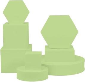 img 4 attached to YOOCHEESE Craft Foam Props: Creative Background Shapes for Lipstick, Jewelry, and More; Geometric Cube Photo Props in Multicolor (Green)