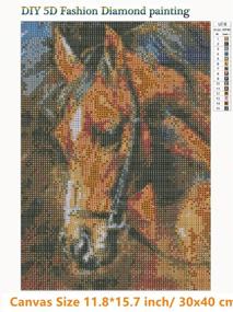 img 2 attached to 🎨 Horse Diamond Painting Kits: Exclusive DIY Craft for Adults & Beginners | 5D Full Drill Gem Painting Art with Rhinestone Cross Stitch | Wall Decor Canvas included | 30x40cm Size
