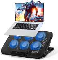 🖥️ tendak laptop cooling pad with 6 quiet gaming cooling fans - adjustable stand, dual usb ports - ideal for 11-17" notebook, macbook air pro logo