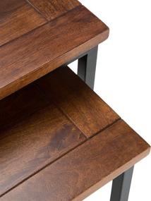img 1 attached to 🏢 SIMPLIHOME Skyler Modern Industrial Nesting Side Tables for Living Room and Bedroom - Dark Cognac Brown, Fully Assembled