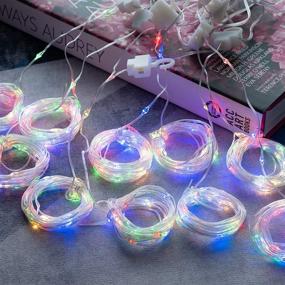 img 1 attached to 🎉 GRONESTY Curtain Lights with Remote Control, 9.8X9.8Ft 300 LED USB-Powered Fairy Lights for Indoor Outdoor Bedroom Window Wedding Party Decoration (Multi Color)