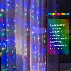 img 3 attached to 🎉 GRONESTY Curtain Lights with Remote Control, 9.8X9.8Ft 300 LED USB-Powered Fairy Lights for Indoor Outdoor Bedroom Window Wedding Party Decoration (Multi Color)