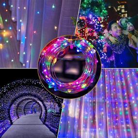 img 2 attached to 🎉 GRONESTY Curtain Lights with Remote Control, 9.8X9.8Ft 300 LED USB-Powered Fairy Lights for Indoor Outdoor Bedroom Window Wedding Party Decoration (Multi Color)