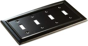 img 1 attached to 🕹️ Monarch Abode 19154 Architectural Switch Plate, 4-Gang, in Sleek Matte Black Finish