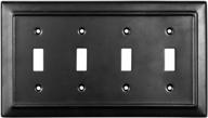 🕹️ monarch abode 19154 architectural switch plate, 4-gang, in sleek matte black finish logo