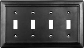 img 3 attached to 🕹️ Monarch Abode 19154 Architectural Switch Plate, 4-Gang, in Sleek Matte Black Finish