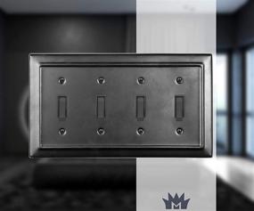 img 2 attached to 🕹️ Monarch Abode 19154 Architectural Switch Plate, 4-Gang, in Sleek Matte Black Finish