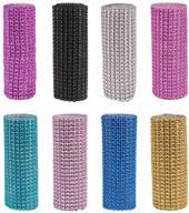 🎀 sparkling mesh ribbon: benecreat 8 rolls of 24 row diamond rhinestone ribbon for arts & crafts and chrismas decorations - mixed color logo