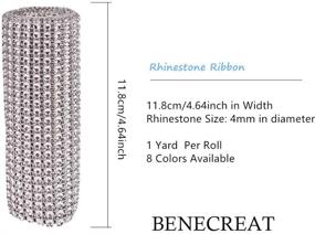 img 3 attached to 🎀 Sparkling Mesh Ribbon: BENECREAT 8 Rolls of 24 Row Diamond Rhinestone Ribbon for Arts & Crafts and Chrismas Decorations - Mixed Color