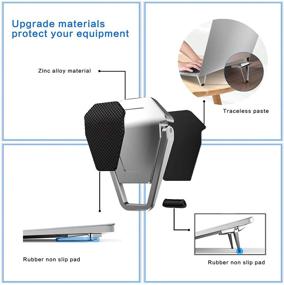 img 2 attached to 💻 N-brand Portable Laptop Stand: Ergonomic Zinc Alloy Mini Stand for 12-20 Inches Laptops, Invisible Riser with Cooling Function