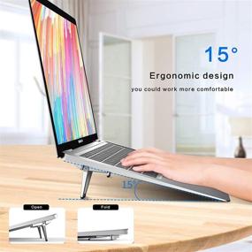 img 3 attached to 💻 N-brand Portable Laptop Stand: Ergonomic Zinc Alloy Mini Stand for 12-20 Inches Laptops, Invisible Riser with Cooling Function