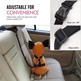 img 3 attached to 🐾 Improved BWOGUE Dog Safety Vest Harness - Adjustable Nylon Mesh Pet Harness with Seat Belt Strap, Car Headrest Restraint, and Travel Strap Seatbelts