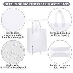 img 2 attached to Frosted Clear Plastic Bags with Soft Strap Handles: 150-Piece Set - in 3 Sizes for Take Out, Present Shopping, and More!