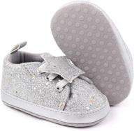 👶 adorable baby boys girls sparkly canvas shoes: soft sole sneakers for first walkers logo