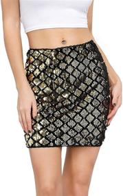 img 4 attached to 💃 Spellbinding Sparkle: Kate Kasin Women's Sequin Bodycon Mini Skirt for Clubwear & Party