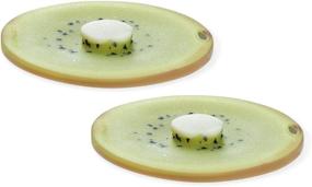 img 3 attached to 🥝 Charles Viancin - Set of 2 Kiwi 4” Silicone Drink Covers - Keep Drinks Fresh & Pest-Free, BPA-Free - Oven, Freezer, Dishwasher Safe