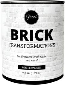 img 1 attached to 🎨 Giani Brick Transformations Whitewash Paint - 16 oz Pint for Brick and Fireplaces