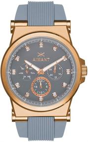 img 3 attached to Часы "Ibiza Rose Gold" для женщин с серым силиконовым ремешком - AIMANT LIB-190SI8-8RG