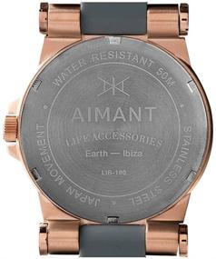 img 1 attached to Часы "Ibiza Rose Gold" для женщин с серым силиконовым ремешком - AIMANT LIB-190SI8-8RG