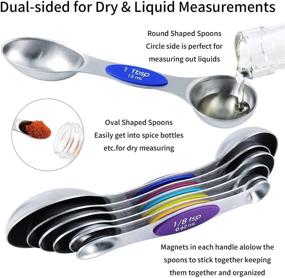 img 2 attached to TILUCK Stainless Steel Measuring Cups and Magnetic Measuring Spoons Set - 5 Dry Measuring Cups & 6 Stackable Double Sided Magnetic Spoons with 1 Leveler (11)