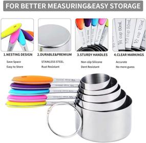 img 1 attached to TILUCK Stainless Steel Measuring Cups and Magnetic Measuring Spoons Set - 5 Dry Measuring Cups & 6 Stackable Double Sided Magnetic Spoons with 1 Leveler (11)