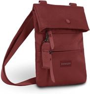 👜 sherpani pica small crossbody purse in vino, recycled nylon bag with rfid protection for women, lightweight daily shoulder purse logo