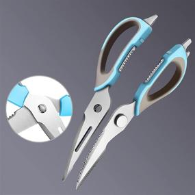 img 3 attached to 🔪 Ultimate Multifunctional Stainless Steel Kitchen Scissors with Detachable Blades - Heavy Duty and Convenient Fridge Magnet Storage