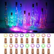 🍷 wine bottle string lights: 18 pack of 20 led 2m fairy lights with cork - ideal for diy party wedding table centerpieces décor in 6 colors логотип