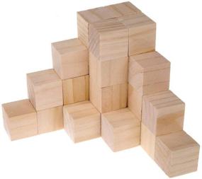 img 2 attached to 🔲 Supla 40pcs 1.5 inch Natural Solid Wood Square Blocks - Perfect for Puzzle Making, Crafts, and DIY Projects
